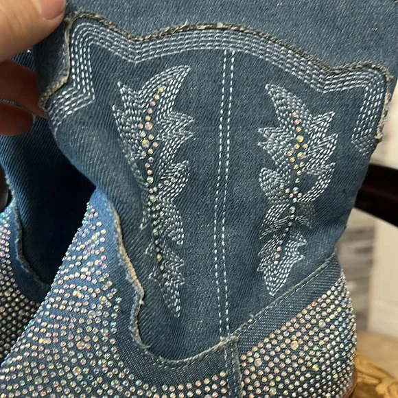 Denim bootwestern  rhinestone brand new new tag size 7 - Picture 3 of 6